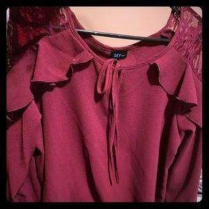 Burgundy/Wine color blouse 2X